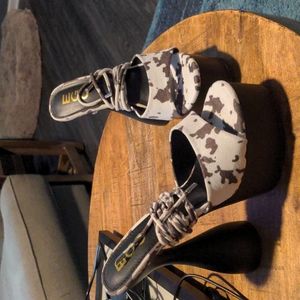 Tom Ford Cow Print Ego Strappy Platform